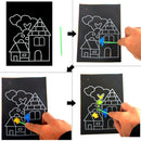 1pack 8Sheets Kids Painting ScratchPaperColorful Magic Art With Drawing Stick 3C