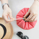 Nylon Drawstring Travel Cosmetic Bag Makeup Organizer Toiletry Bags (Red) A