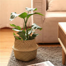 Foldable Rattan Hanging Flower Pot Planter Laundry Storage Basket Xmas Decor JR