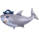 Marine Life Pirate Shark Shape Aluminum Film Balloon Kids Party Decor. ly