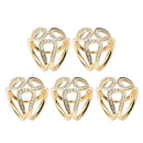 5pcs Women's Fashion 3 Rings Scarf Buckle Triple Slide Scarf  Jewelry