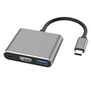 Type C USB 3.1 to USB-C 4K MI USB 3.0 Adapter Cable 3 In 1 Hub for Macboo J7Y1