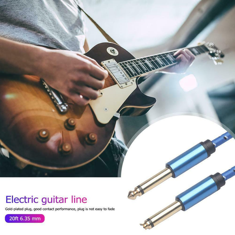 20ft 6.35 mm Jack Mono Audio Cable Male to Male for Guitar Mixer Amplifier
