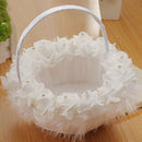 White Basket Romantic Bowknot Silk Cloth Wedding Ceremony Party Rose Flowe BQK