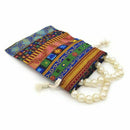 12pc Egyptian Style Jewelry Coin Pouch Print Drawstring Gift Bag Cotton Sac Y1F8