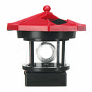 2pcs LED Solar Powered Lighthouse Statue Rotating Outdoor Garden Yard Light F8T9