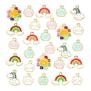 27Pcs/Set Enamel Alloy Rainbow Cloud Charms Pendant Jewelry DIY Craft Maki ME
