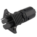 New 7 Blade to 5 Flat and 4 Flat Adapter for RV Trailer Ship Black