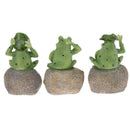 1pcs Garden Decor Statue Frogs Set Outdoor Patio Ornaments Yard Decoration P3J6