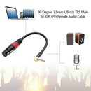 0.2m 90 Degree 3.5mm 1/8inch TRS Male to XLR 3Pin Female Audio Cable Wire