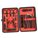 18Pcs Men Women Manicure Stainless Pedicure Care Tool Kit with Leather Case