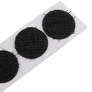 70prs Black DOTS COINS HOOK & LOOP FASTENER STICKY SELF ADHESIVE FASTENINGS 16mm