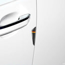 4x Tri Color Stripe Carbon Fiber Door Edge Anti-collision Strips for Audi