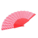 Spanish Fan Folding Hand Held Dance Pattern Party Wedding NEW(Red and white