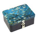 Portable Candy Storage Tin Box Lipstick Organizer Van Gogh Apricot Flower