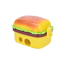 Stationery Hamburger Pencil Sharpener With Two Rubbers Eraser Student Kids ME