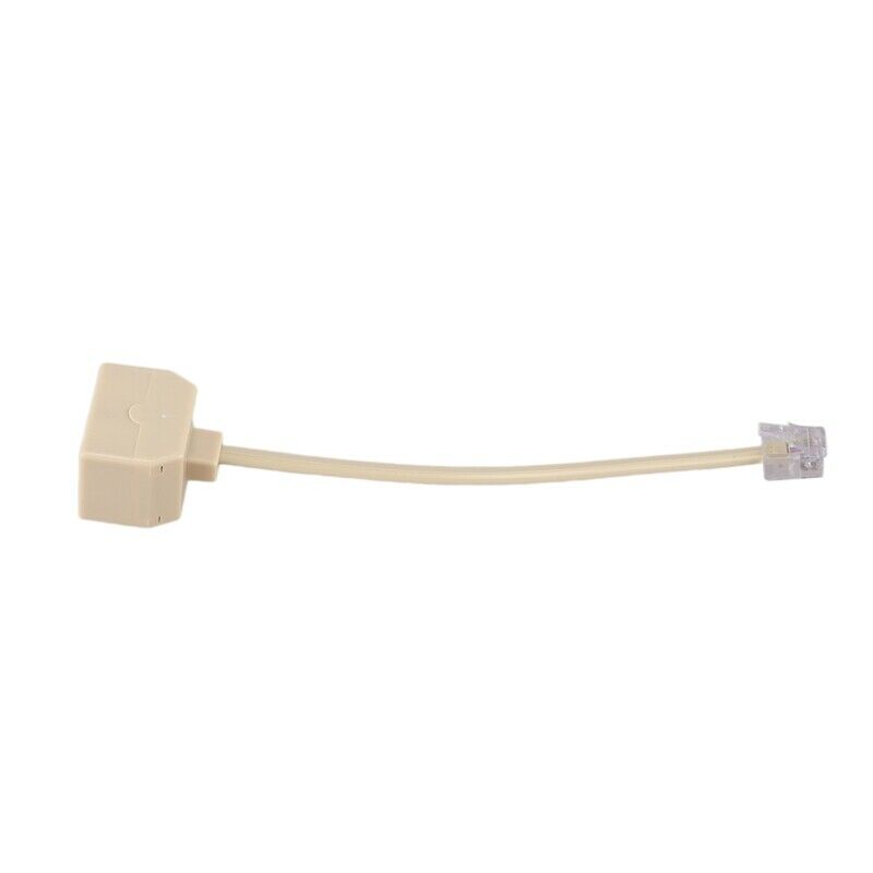 5X(RJ11 6P4C 2 Way Outlet Telephone Jack Line Splitter Adapter Beige G2Y3)