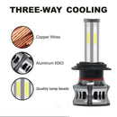 2PCS 6 Sides LED Headlight Kit H7 High Low Beam DOB LED Bulb Car Lighting 3