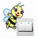 DIY Bee Diamond Painting Luminous Switch Stickers Outlet Wall Decals Decor