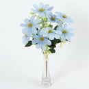 Artificial Silk  Flower Bouquet 5 Stems 10 Heads, 33cm/12.99''-Blue