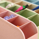 Nordic wind wheat straw four compartment storage box kitchen bathroom under