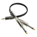 1/8 Inch(3.5mm) TRS Stereo to Dual 1/4 inch(6.35mm) TS Mono Y Splitter Cable