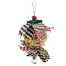 Bird Toys Rattan Ball with Paper Strips Cage Swing Parrot Foraging Chew Shredder