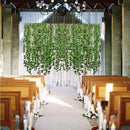12 x artificial plants of vine false flowers ivy hanging garland for the we S1O6