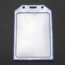 5X(PVC Vertical Name Tag ID Work Exhibition Badge Card Holder Clear Blue A5P9)