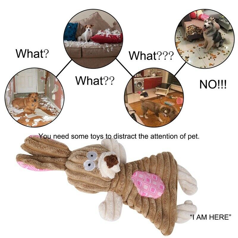 1pcs Dog Toys Pet Puppy Chew Squeaker Squeaky Plush Sound Cute Rabbit Stuff N5C3