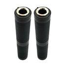 2Pcs Mono 6.35mm Female to Female Audio Coupler Adapter