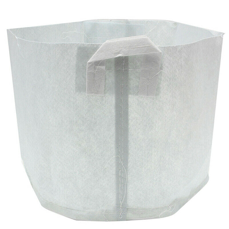5x Nonwovens Plant Grow Bags Smart Pots Container White, 5 Gallon