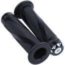 7/8 CNC Motorcycle Grips Handlebar Gel Aluminum Rubber Black