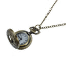 Cut Out Heart Hunter Case Necklace Pocket Watch Bronze Tone For Ladies P5H9