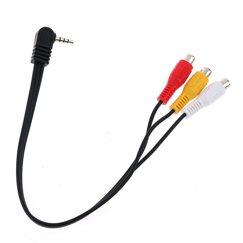 High speed 90degree 3.5mm male jack to 3 RCA female plug adapter audio convertJR