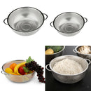 2 Pieces Stainless Steel Colander Rice Sifter Fruit Washing Bowl Kitchen