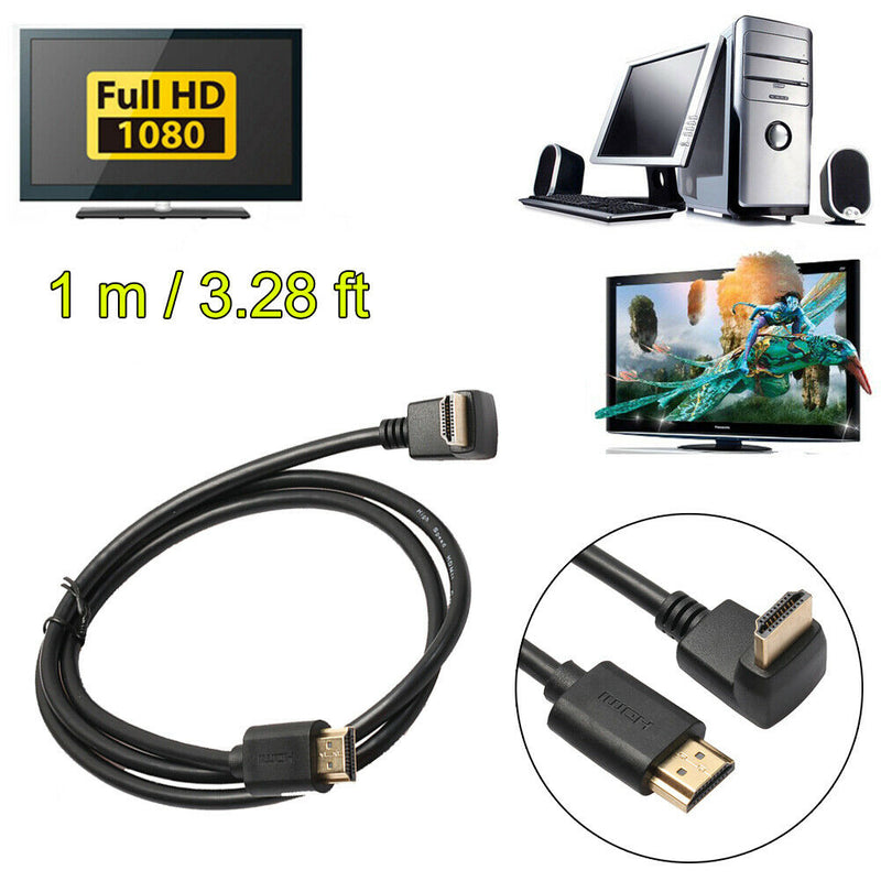 1.4 Version HDMI Cable with 90 Degree Angle Supports for PS4 TV DVD 1m