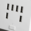 3.4A 6 Port USB Wall Outlet Charger Power Socket Receptacle Plate Panel Switch