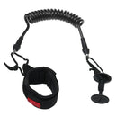 Wrist Coil Leash Surf Board Coiled Cord 4FT7MM Black for Sporting