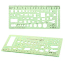 2 Pcs Plastic Drawing Ruler Geometric Template Ruler Stencil Measure Tool
