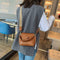 Women Fashion Wide Shoulder Messenger Bag PU Leather Retro Handbag (Brown) A#S