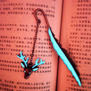 1XLuminous Night Deer head Bookmark Label Read Maker Feather Book Mark Copper FT