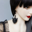 Gothic Wind Earrings Devil Death Devil Witch Pendant Earrings Halloween CostV5S7