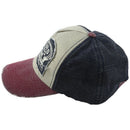 Plain Hip-Hop Re-entry Baseball Cap Boy Adjustable Hat, Navy Blue + Red