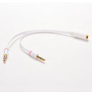 New Female to Dual Male Headphone Mic Audio Y Splitter Cable Converter Adapter