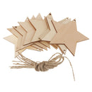 10pcs MDF Wood Star Shapes Tags Wooden Embellishments Crafts DIY Wind Chimes