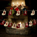 Merry Christmas Banners Paper Hanging Flags Sock Xmas Tree Bunting Garland