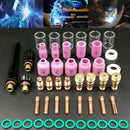 49Pcs tig welding torch stubby gas lens glass cup kit for wp-17/18/26 S6 Pg