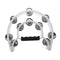 New Singer Tambourine Percussion Drum Grip Handle-32 Jingles Half Moon - Wh