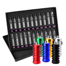 22Pcs Stainless Steel Tattoo Nozzle Tips Set with 6 Colors Aluminum Ribbed